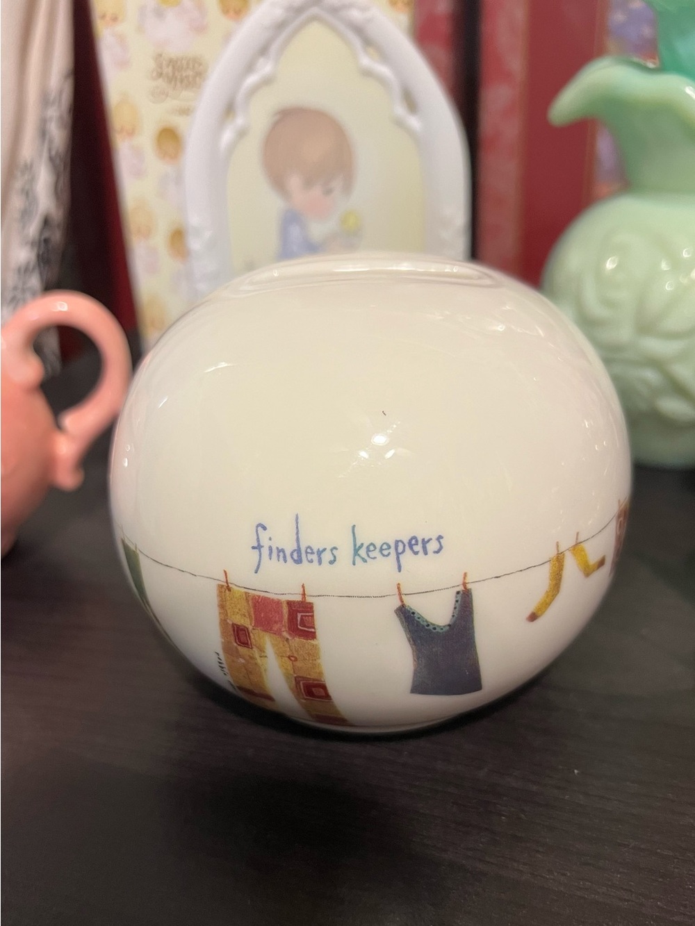 Finders Keepers Ceramic Decorative bank.
